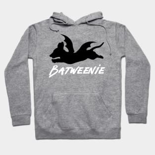 Batweenie Dachshund Running White Hoodie